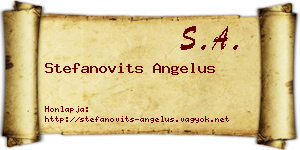 Stefanovits Angelus névjegykártya